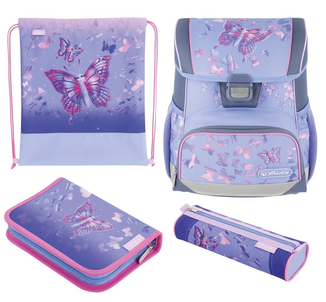 Herlitz koolikott-ranits Loop Plus Butterfly Paradise 50046195 hind ja info | Koolikotid, sussikotid | kaup24.ee