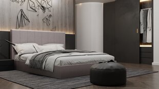 Кровать Sapnas.eu MILANAS + матрас SAPNAS 2 XL, 140x200см, серый цена и информация | Кровати | kaup24.ee