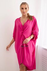 oversize kleit v-kaelusega fuksia värvi kesi-25687-U hind ja info | Kleidid | kaup24.ee