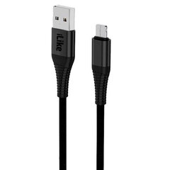 iLike ICM01 Vastupidav TPE USB Micro USB Universaalne Laadija ja Andmekaabel 1m Must hind ja info | Mobiiltelefonide kaablid | kaup24.ee