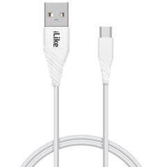 iLike ICT01 Прочный TPE USB на USB-C (Type-C) быстрый  3.1A Кабель данных и заряда Cable 1m Черный цена и информация | Кабели для телефонов | kaup24.ee