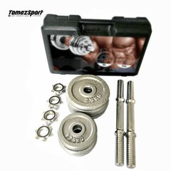 Reguleeritava raskusega terashantlite komplekt Tomaz Sport Steel Power 2x10 kg hind ja info | Hantlid, kangid, raskused | kaup24.ee