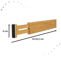 Sahtlite organiseerija reguleeritav bambusest eraldaja 43x6x1,5cm 1 tk. LuxureKitchen hind ja info | Köögitarbed | kaup24.ee