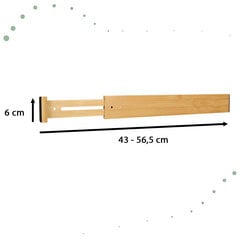 Reguleeritav bambusest sahtli korraldaja 56x6x1,5 cm 1 tk. LuxureKitchen hind ja info | Köögitarbed | kaup24.ee