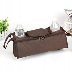 CHILDREN'S WALKER ORGANISER Holder Bottle Bag Double WIDE Brown цена и информация | Аксессуары для колясок | kaup24.ee