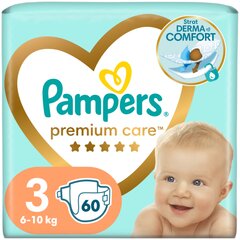 Подгузники Pampers Premium Care 3 размер., 60 шт. цена и информация | Подгузники | kaup24.ee