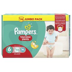 Подгузники - трусики PAMPERS Pants JP, 6 размер 15+ кг, 44шт. цена и информация | Подгузники | kaup24.ee