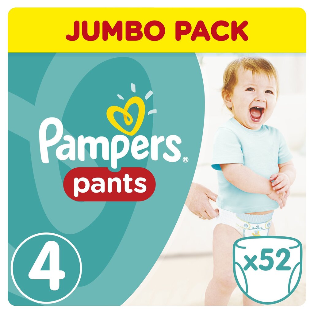 Mähkmed Pampers Pants, 4 suurus, 9-15 kg, 52 tk hind ja info | Mähkmed | kaup24.ee