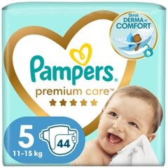 Подгузники PAMPERS Premium Care 5 размер, 44 шт. цена и информация | Подгузники | kaup24.ee