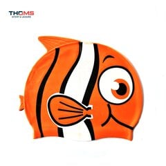 Silikoonist ujumismüts THOMS Fish Orange hind ja info | Ujumismütsid | kaup24.ee