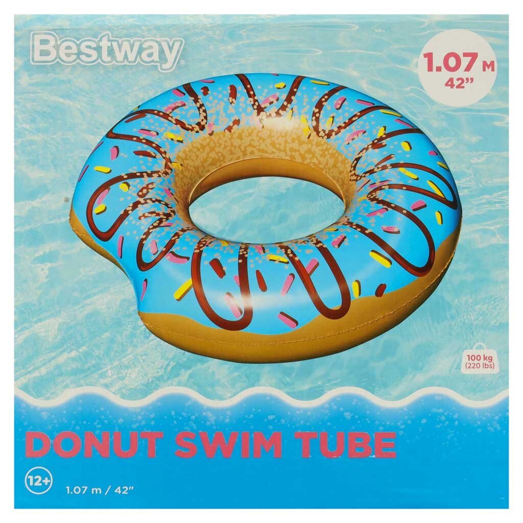 AquaLuxe 36118 "Donut" sinine 107 cm ujumisring AquaLuxe цена и информация | Täispuhutavad veemänguasjad ja ujumistarbed | kaup24.ee