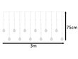 LED kardinavalgustid rippuvad pallid 3 m 108LED kirjud StoreGD hind ja info | Jõulukaunistused | kaup24.ee