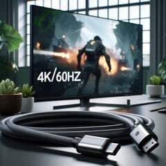 CO2 ADAPTER DISPLAYPORT HDMI 2.0 KAABLILE DP - HDMI FHD 240HZ 4K 60HZ HDR hind ja info | USB jagajad, adapterid | kaup24.ee