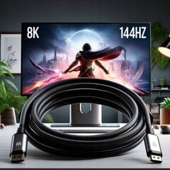 CO2 DISPLAYPORT 1.4 MONITOR CABLE DP - DP FHD 240Hz 8K 60HZ 1M цена и информация | Аксессуары для видеокамер | kaup24.ee