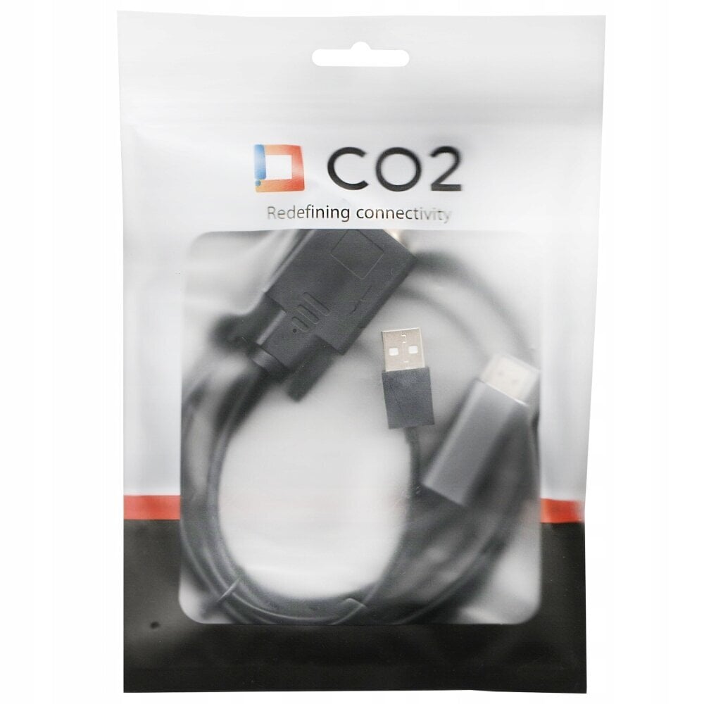 CO2 KAABEL VGA - HDMI ADAPTER KONVERTER ADAPTER AUDIO FULL HD 60HZ 2M hind ja info | Videokaamerate lisatarvikud | kaup24.ee