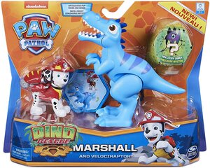 Komplekt Paw Patrol Marshall Dino Rescue ja Velociraptor цена и информация | Игрушки для мальчиков | kaup24.ee