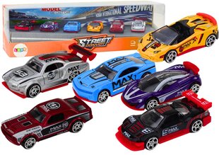 Metallist sportauto komplekt 1:64 6 tk. hind ja info | Poiste mänguasjad | kaup24.ee