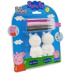 Figuurid Peppa Pig Suzy ja Danny värvimiseks koos tarvikutega DIY Sambro, 6 tk hind ja info | Arendavad mänguasjad | kaup24.ee