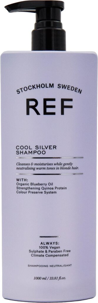 REF Cool Silver Shampoo neutraliseeriv šampoon plaatinablondidele ja hallidele juustele 1000 ml цена и информация | Šampoonid | kaup24.ee