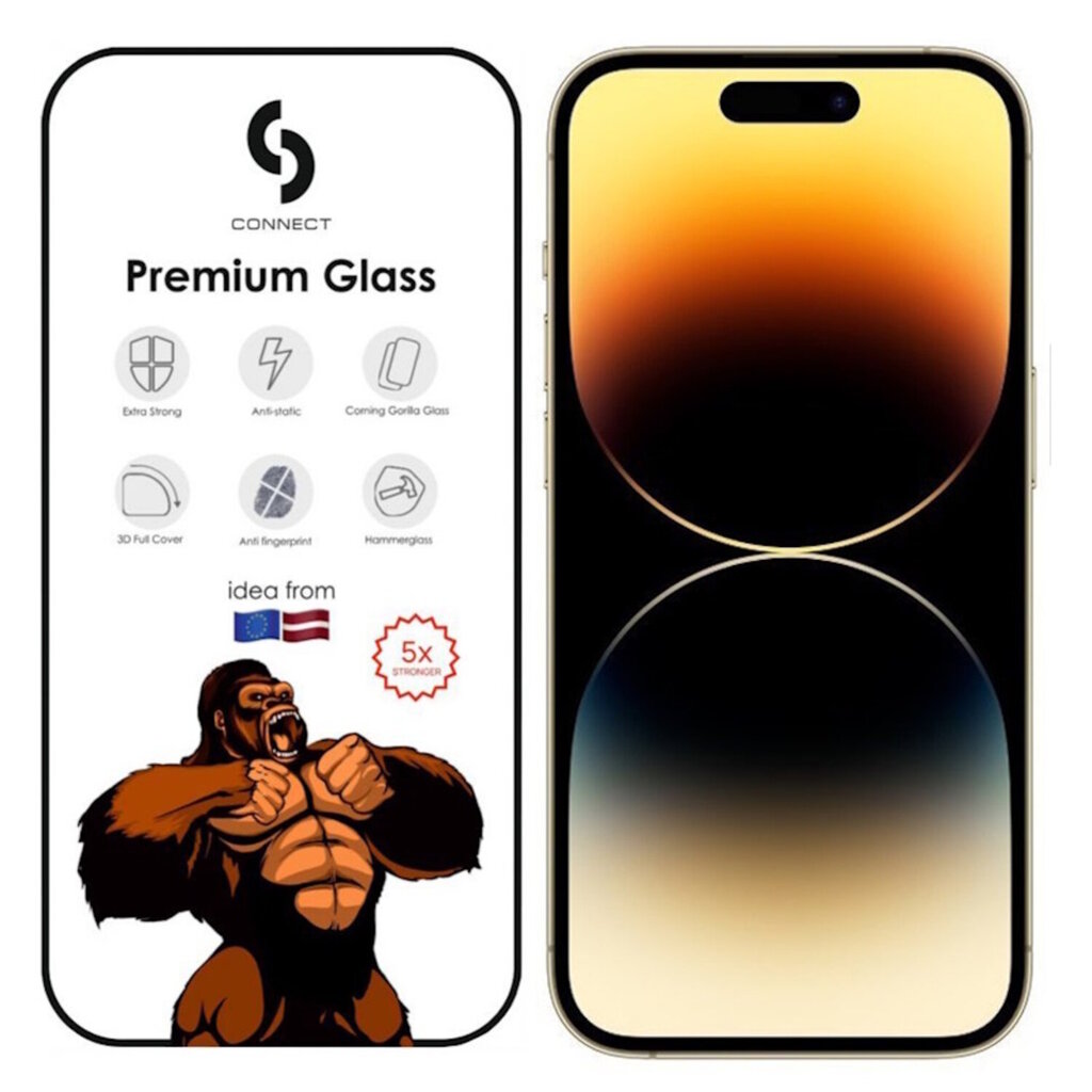 Connect Corning Gorilla Ultra Strong 3D-klaas Apple iPhone 14 Pro цена и информация | Ekraani kaitsekiled | kaup24.ee