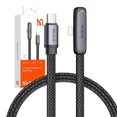 MCDODO УГЛОВОЙ КАБЕЛЬ USB-C LIGHTNING ПЛОСКИЙ 36W ДЛЯ IPHONE 12 13 14 ЧЕРНЫЙ 1М цена и информация | Кабели для телефонов | kaup24.ee