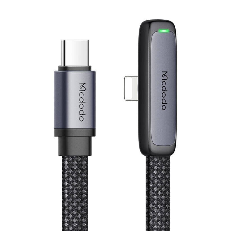 MCDODO NURGAKAABEL USB-C VÄLK LAME 36W IPHONE 12 13 14 MUST 1M hind ja info | Mobiiltelefonide kaablid | kaup24.ee