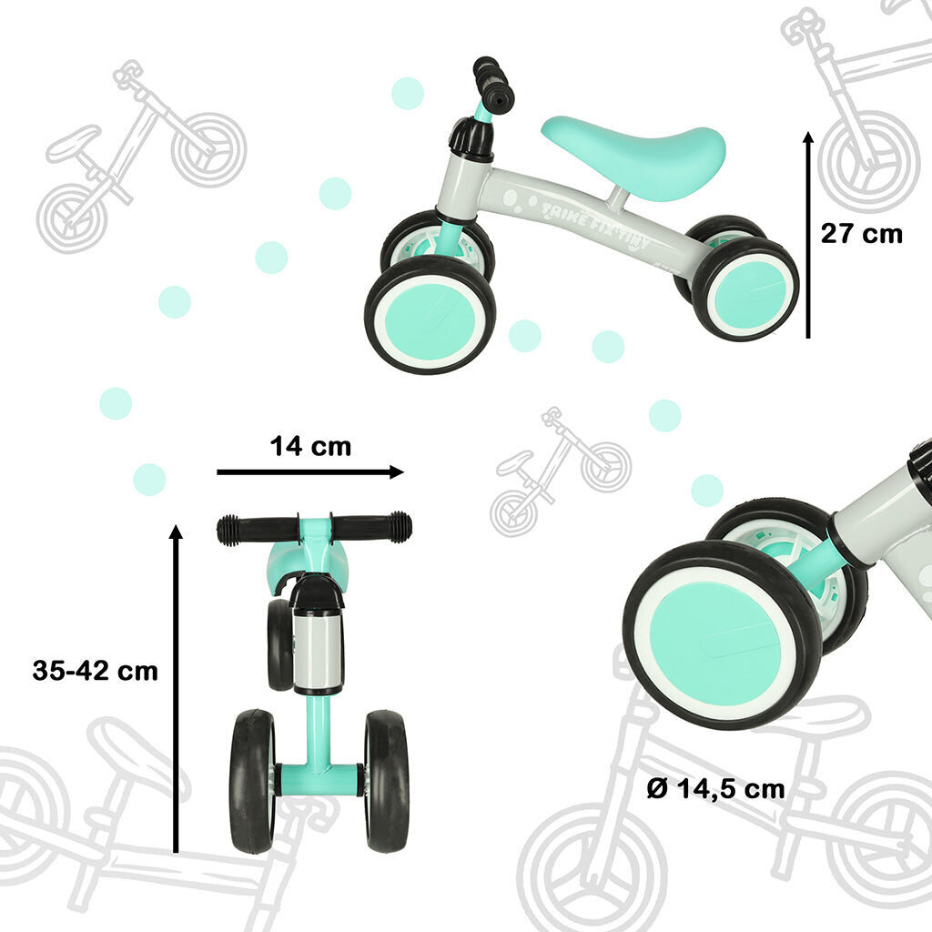 Tricycle Fix Tiny mint krossi kolmerattaline jalgratas KidsPro hind ja info | Jalgrattad | kaup24.ee