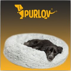 Меховая лежанка для собаки Purlov, серая 22759 цена и информация | Лежаки, домики | kaup24.ee