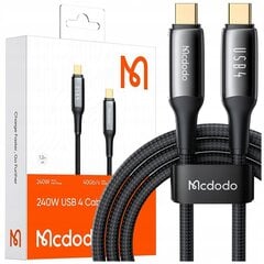 MCDODO KAABEL USB-C KIIRE LAADIMINE THUNDERBOLT 4 40GBPS 240W USB TYPE C 1M hind ja info | Mobiiltelefonide laadijad | kaup24.ee