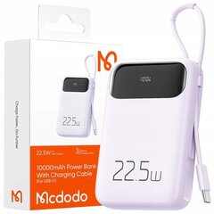 MCDODO POWERBANK 10000MAH С ДИСПЛЕЕМ 3X USB USB-C 22.5W + КАБЕЛЬ USB-C цена и информация | Зарядные устройства Power bank | kaup24.ee