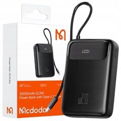 MCDODO POWERBANK 20000MAH С ДИСПЛЕЕМ 3X USB USB-C 22.5W + КАБЕЛЬ USB-C цена и информация | Зарядные устройства Power bank | kaup24.ee