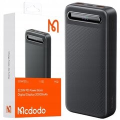 MCDODO POWERBANK 20000MAH С ДИСПЛЕЕМ 3X USB USB-C 22.5W + КАБЕЛЬ USB-C цена и информация | Зарядные устройства Power bank | kaup24.ee