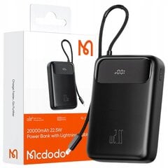 MCDODO POWERBANK 20000MAH KOOS EKRAANIGA USB USB-C 22.5W + VÄLGUKAABEL hind ja info | Akupangad | kaup24.ee