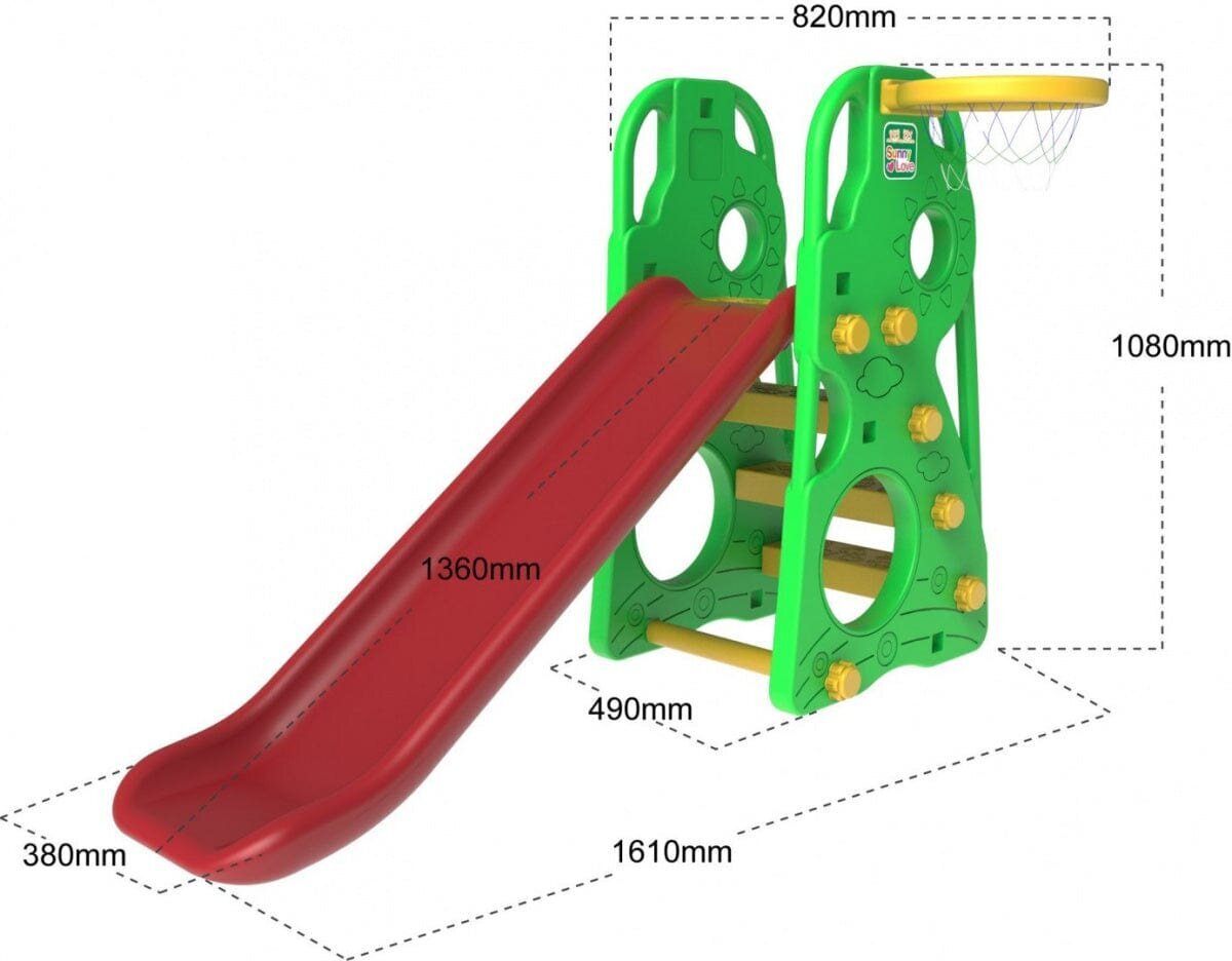 Slide Swing Basketball 3in1 roheline hind ja info | Liumäed, Pikleri kolmnurgad | kaup24.ee