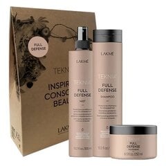 Lakmé Teknia Full Defense Pack komplekt juuste kaitsmiseks ja sära andmiseks 300 ml + 300 ml + 250 ml hind ja info | Maskid, õlid, seerumid | kaup24.ee