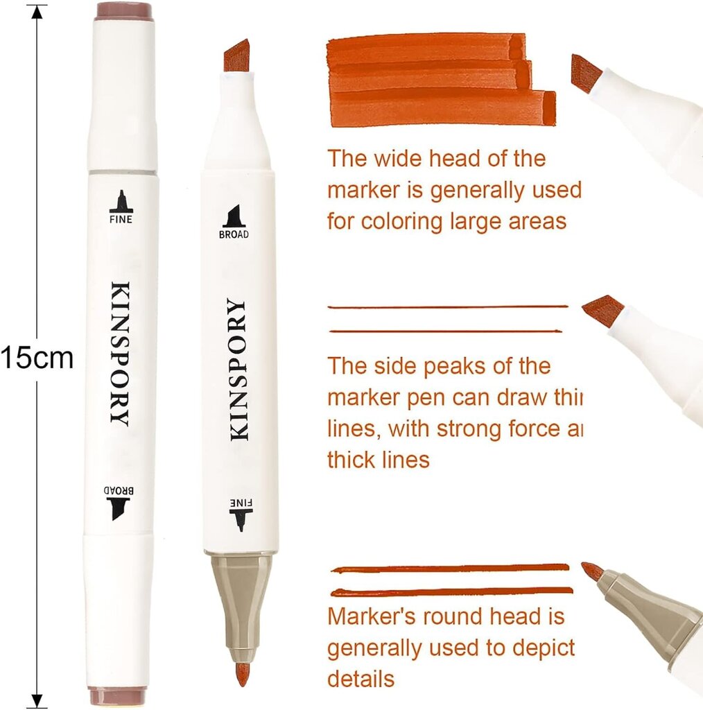 Kinspory markerite komplekt, 48 tk hind ja info | Kunstitarbed, voolimise tarvikud | kaup24.ee