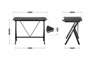 Arvutilaud Huzaro Hero 1.4, 100 x 75 x 50 cm, must hind ja info | Arvutilauad, kirjutuslauad | kaup24.ee