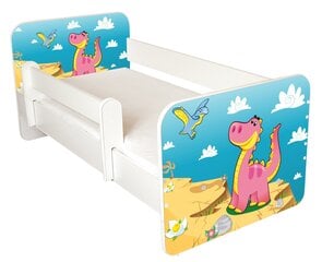 Детская кровать с матрасом и съемным барьером Ami 49, 140x70 см цена и информация | Детские кровати | kaup24.ee