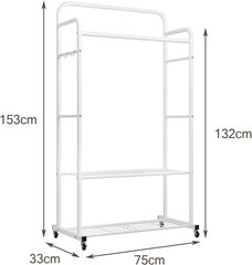 Отдельно стоящая вешалка Solerconm, белая цена и информация | Вешалки и мешки для одежды | kaup24.ee
