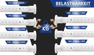 MEISENBERG teleskoopkardinapuu, 360–410 cm, valge hind ja info | Kardinapuud | kaup24.ee