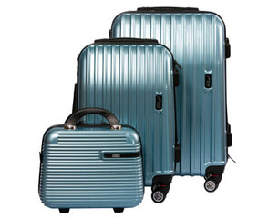 Набор чемоданов AlezaR Tasmania синий 3шт цена и информация | Чемоданы, дорожные сумки | kaup24.ee