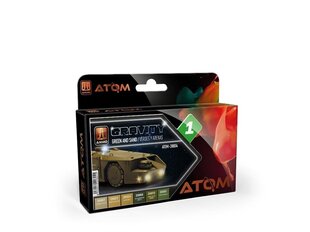 AMMO MIG - ATOM Akrüül värvikomplekt Gravity 1 - Green and Sand, 20804 hind ja info | Kunstitarbed, voolimise tarvikud | kaup24.ee