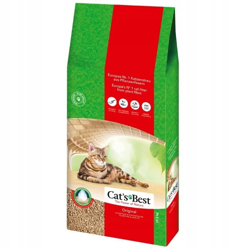 Cat's Best Bouncy Natural Sawdust Cat Litter Eco Original Plus kassiliiv, 40l цена и информация | Kassiliiv | kaup24.ee