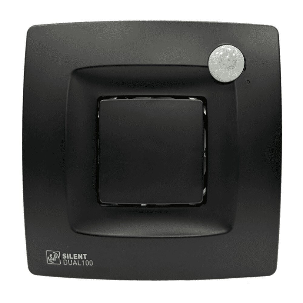 Ventilaator Soler&Palau Silent Dual 100 Matt Black liikumis- ja niiskusanduriga, 5210021200 цена и информация | Vannitoa ventilaatorid | kaup24.ee