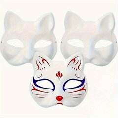 '3 tk. kassimask puhas valge embrüo valge pabermask rebase nägu käsitsi maalitud mask loomade kaunistus mask Halloweeni karnevali kostüümitarbed peo soodustused' hind ja info | Poiste mänguasjad | kaup24.ee
