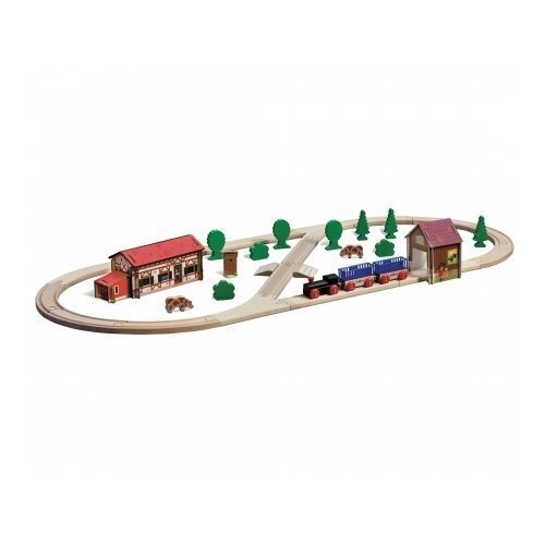 Puidust farm koos rongi ja rööbastega Simba Eichhorn hind ja info | Poiste mänguasjad | kaup24.ee