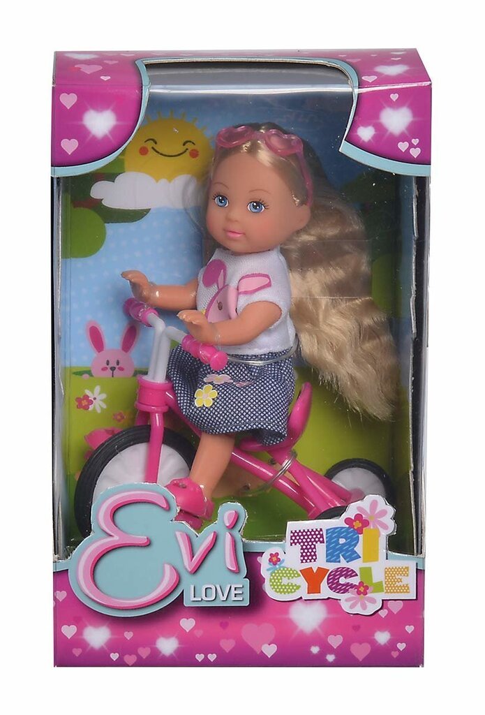 Nukk koos kolmerattalise jalgrattaga Simba Evi Love цена и информация | Tüdrukute mänguasjad | kaup24.ee