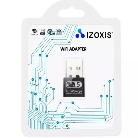 WIFI-USB adapter 1200Mbps Izoxis цена и информация | USB jagajad, adapterid | kaup24.ee