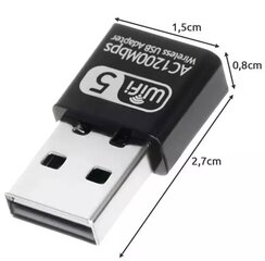 WIFI-USB adapter 1200Mbps Izoxis hind ja info | USB jagajad, adapterid | kaup24.ee