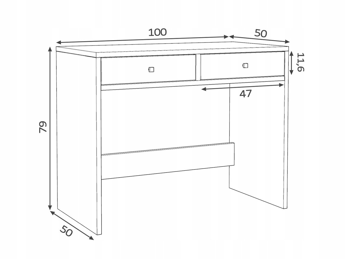 Arvutilaud Martigo Plus MEGA 2, 100 x 50 x 79 cm, valge цена и информация | Arvutilauad, kirjutuslauad | kaup24.ee